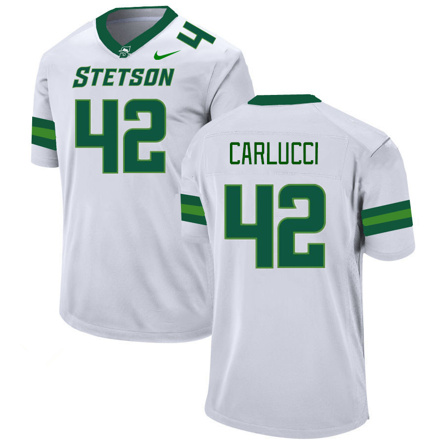 Men-Youth #42 Dominic Carlucci Stetson Hatters 2023 College Football Jerseys Stitched-White